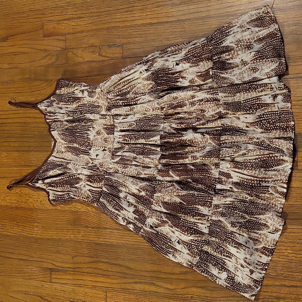 American Rag Cie Brown and Cream Sleeveless Dress